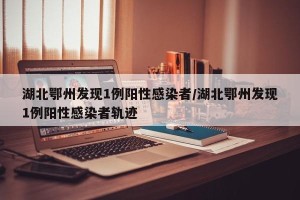 湖北鄂州发现1例阳性感染者/湖北鄂州发现1例阳性感染者轨迹